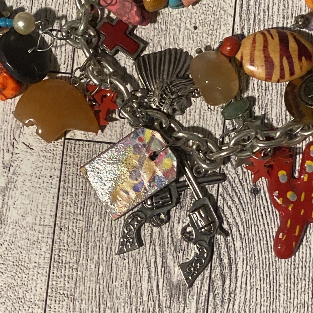 Vintage Style Junk Charm Necklace Multi Themed Maximalist Layered Statement - Picture 5 of 16
